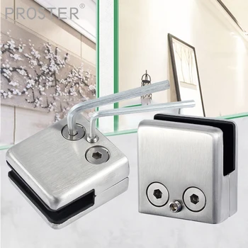 

Proster Aluminum Strong stainless steel Glass Clamp Wall Mounted Glass Shelf Clamp Bracket For 8mm to 10mm Glass Holder