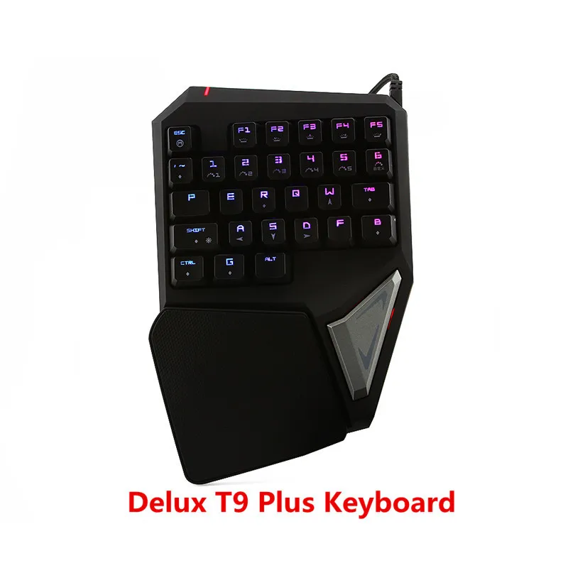 Delux T9 Plus клавиатура и мышь комплект M625 Проводная мини мышь RGB подсветка игровая клавиатура мышь комбо одной рукой для Overwatch Gamer - Цвет: keyboard