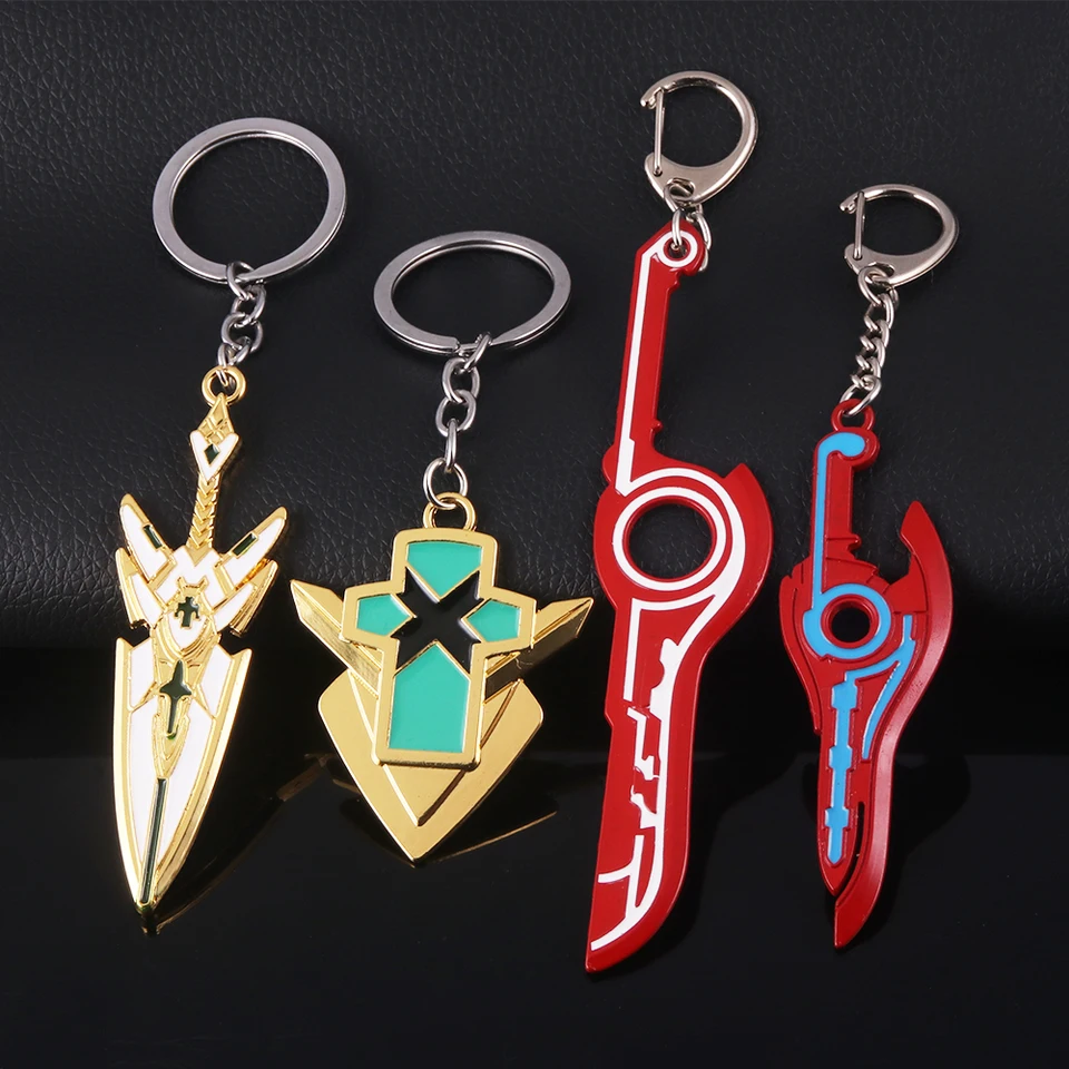 ゲームxenoblade-車用の2つのキーリング,おもちゃのキーホルダー