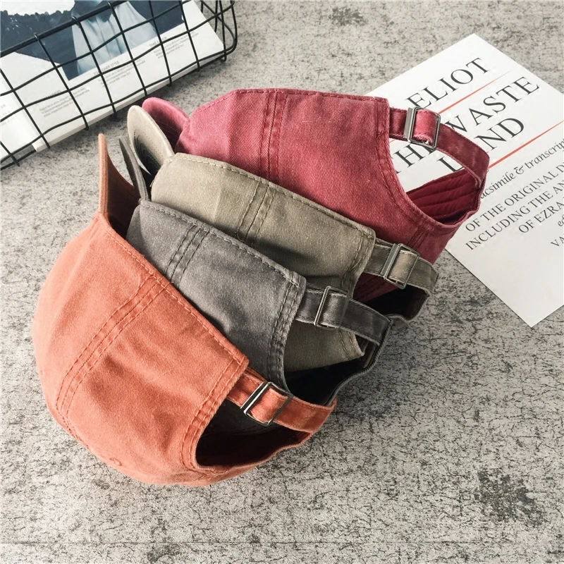 Baseball Cap Women Men Cotton Solid Fashion Snapback Female Outdoor Simple Washed Vintage Visor Casual