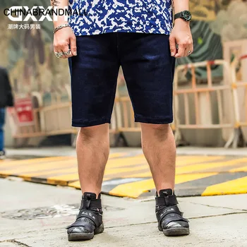 

K10033 super Brand Big size Men's Wear Cowboy Shorts Zi Loose Blue Fat Fat Man Leisure Five Points Pants