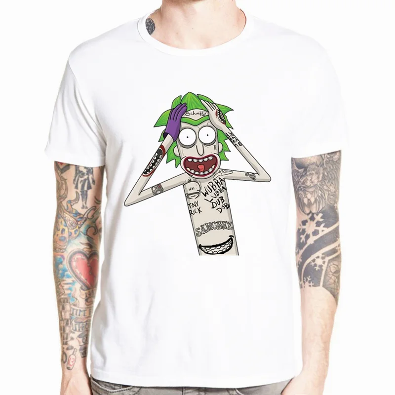 Мужская забавная футболка аниме Rick and Morty повседневная с коротким рукавом и круглым вырезом homme летняя белая футболка Swag футболка HCP134 - Цвет: HCP4449J