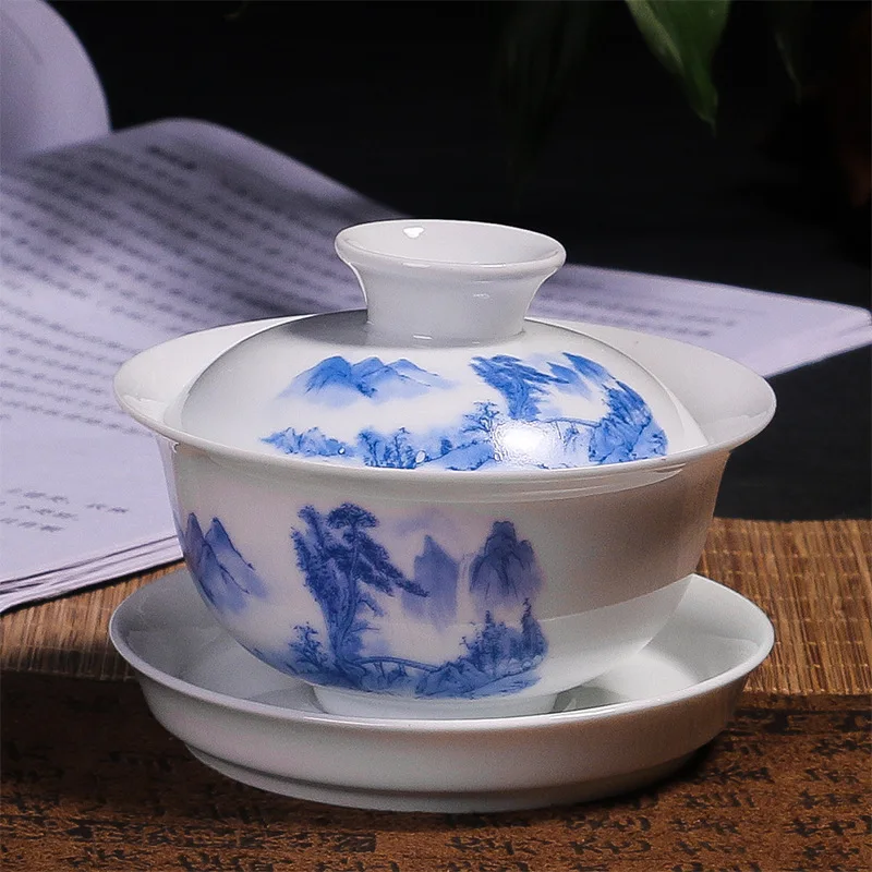 3 Ручная роспись, элегантные чайные горшки Gaiwan из керамики, фарфоровый чайник кунг-фу, чайный сервиз для путешествий, чайная посуда, посуда для напитков, украшения - Цвет: 3
