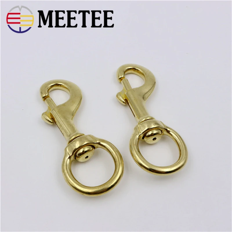 Металлическая кнопка пуска Meetee из латуни 2 шт. вертлюжные пряжки для ошейника
