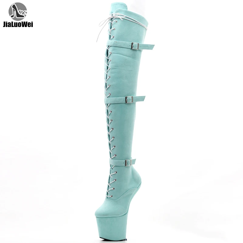 turquoise thigh high boots