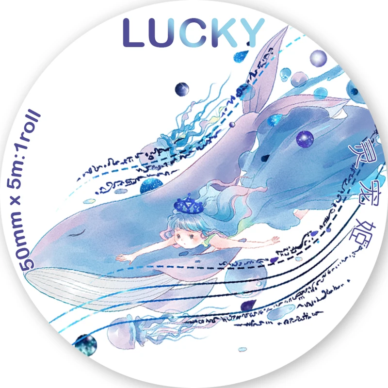 

WOKO 50mm*5m Dream whales and Elves Watercolor Lovely Fairies Decoration Washi Tape DIY Scrapbooking Masking Tape Sticker Escola