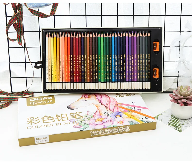 120 Профессиональные цветные карандаши для рисования, масляные Набор цветных карандашей, художественная живопись, эскизы, цветные карандаши, Школьное искусство