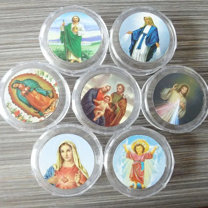 Plastic Storage Box for Round Beads Catholic Rosary Cross Religious Necklace Jewelry Bracelets 10pcs