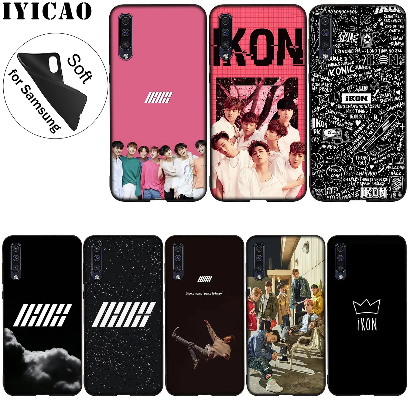 IYICAO ikon Soft Silicone Case for Samsung Galaxy A51 A71 A81 A91 A41 A21 A11 A01 M10 M20 M30 M40 Cover |