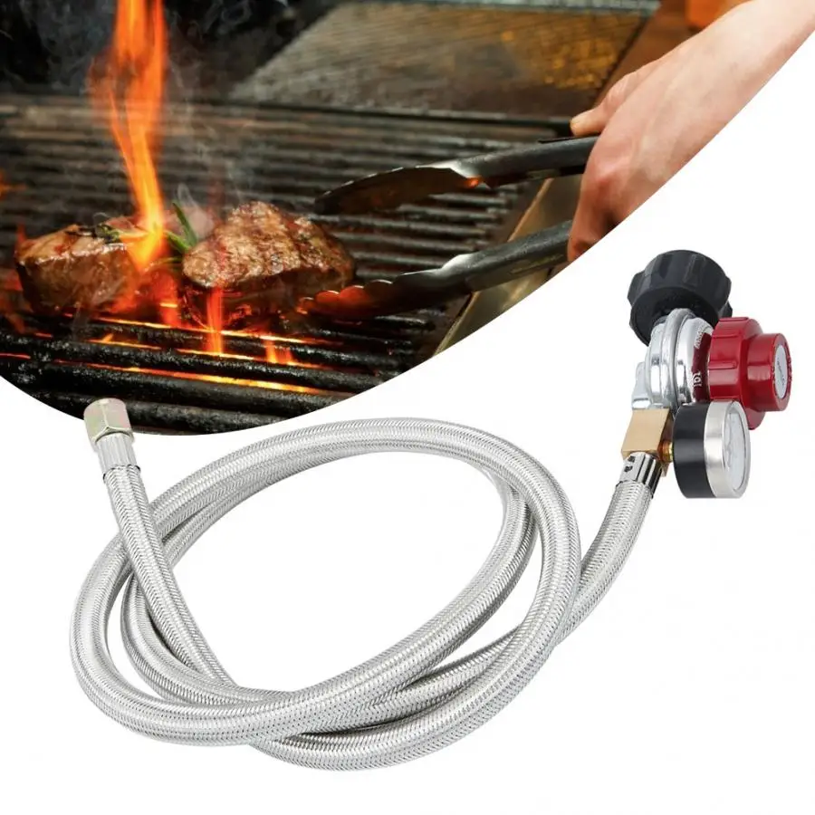 

High-Pressure Adjustable Regulator 0-30 PSI Hose Propane Connector Gas Grill regulated Gas Adjustable Regulator