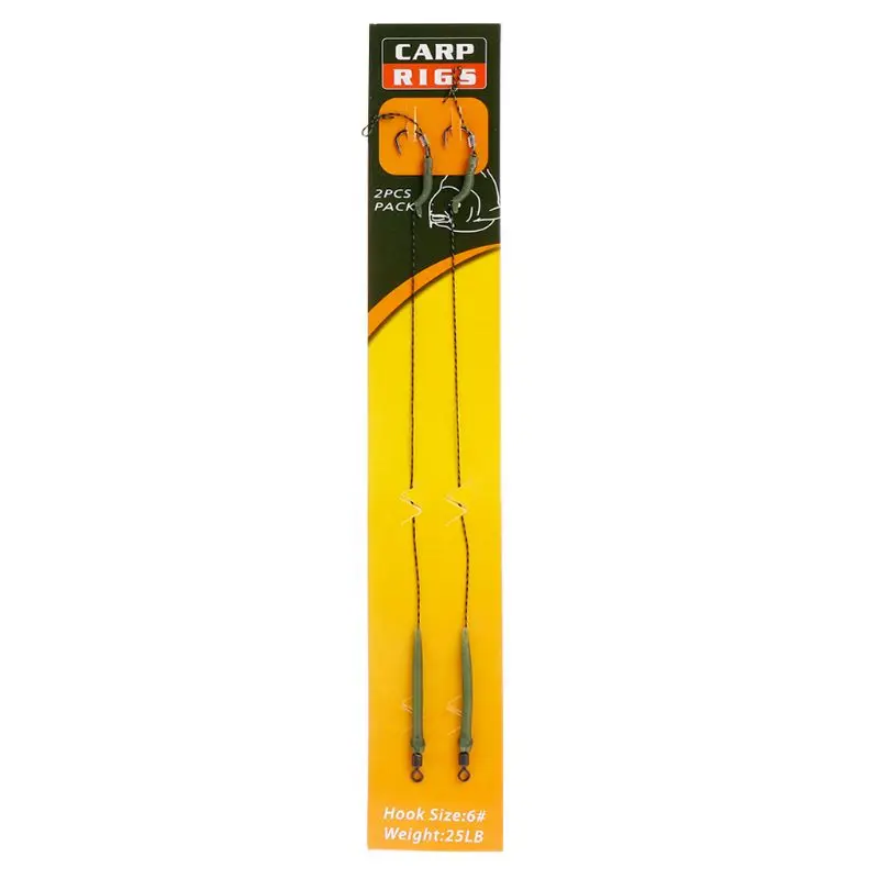 

2 Pcs/Set Fishing Line Tube Hook Group Combination Strong Carp Fishing Handmade Rig Connected Tied Accessories