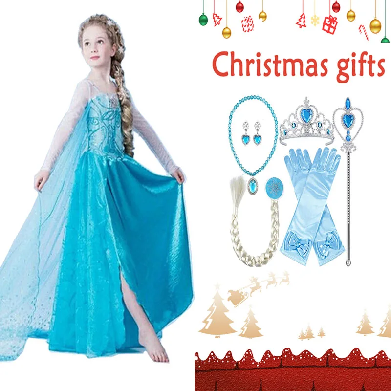 Christmas New Cosplay dress Autumn And Winter 3-11Y Baby Girls Princess Dress Party Performance Clothing Gifts | Детская одежда и