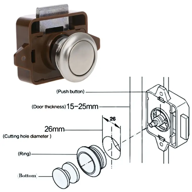 Camper Автомобильный Замок RV Караван Лодка мотор домашний шкаф ящик защелка замки с кнопками для мебельного Оборудования