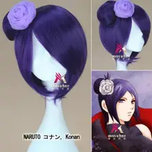 Ювелирный парик Наруто конань короткий темно-фиолетовый маскарадный парик для вечеринки волос