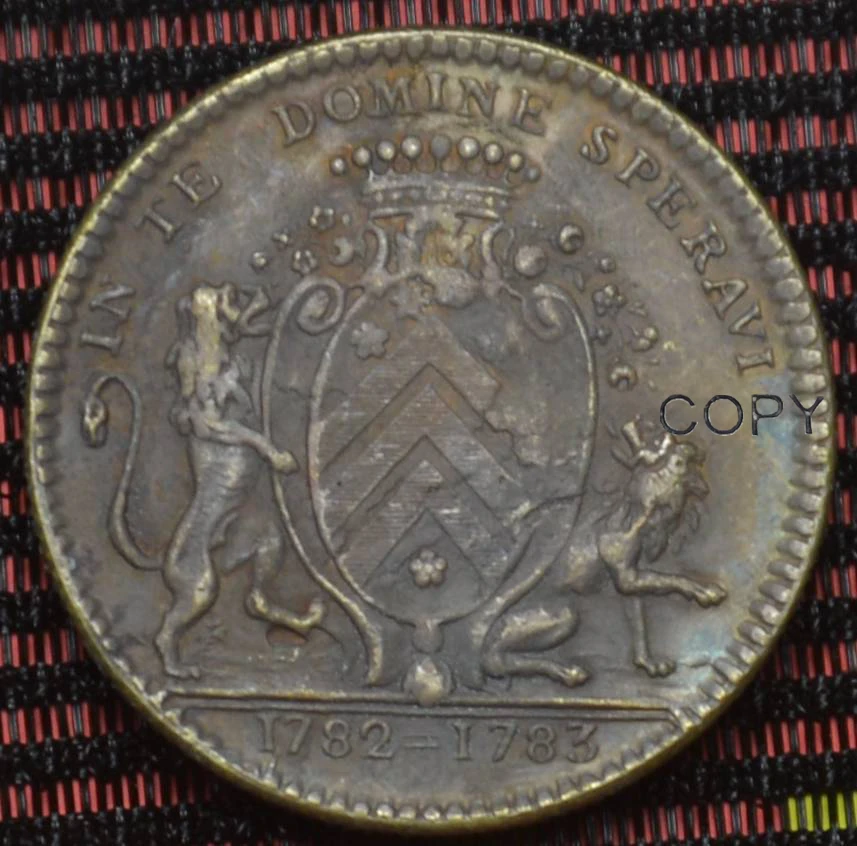 1782-1783 имитация монеты латунированная Серебряная DE LA MALRLE PE M. BERROUETIE в D. MIne Speravi