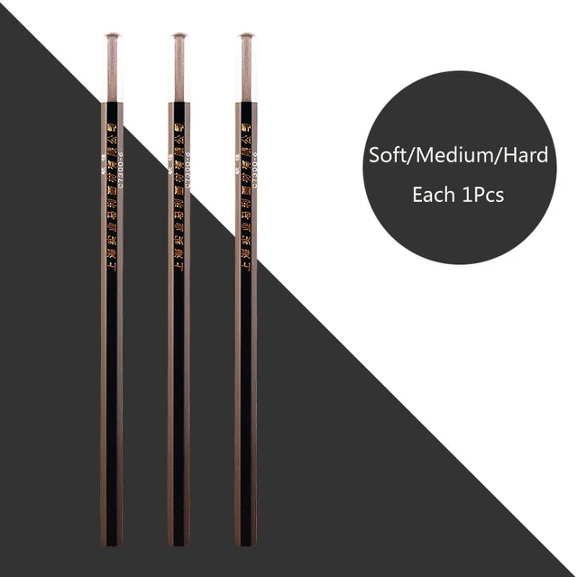 3/6Pcs Beruf Skizze Holzkohle Bleistift Weich Mittel Hart Schwarz Skizzieren Zeichnung Malerei