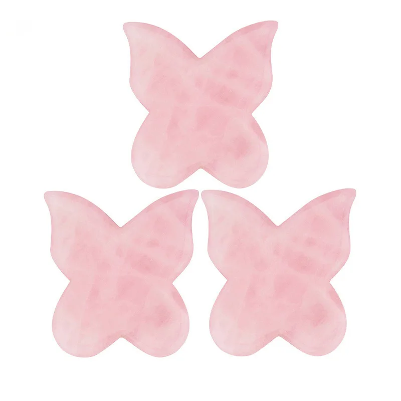 Powder crystal scraping board Rose quartz butterfly shaped jade scraping board eye face massager scraping board plastic watercolor powder palette children s student small foot painting glue paint nail shop board