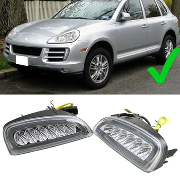 

beler Front Bumper DRL Singal Fog Light Lamp Fit for Porsche Cayenne 957 Facelift 2007 2008 2009 2010