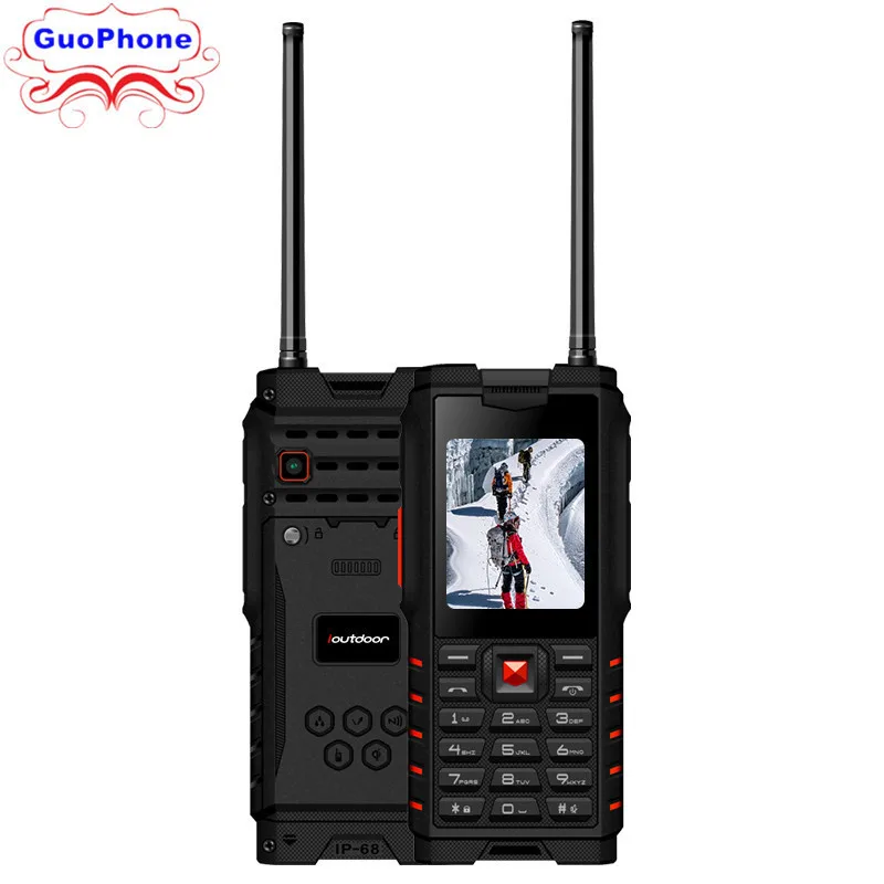 Ioutdoor T2 Walkie Talkie Phone 2 4 &quotMP3 MP4 1.3MP задняя камера FM 4500mAh Power Bank фонарик IP68