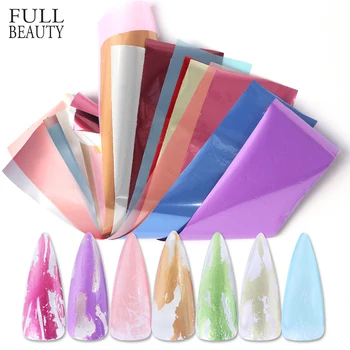 

12pcs Nail Foil Polish Sticker Set Matter Silver Gold Champagne Adhesive Transfer Decals Glitter Nail Wraps Starry Paper CH1912