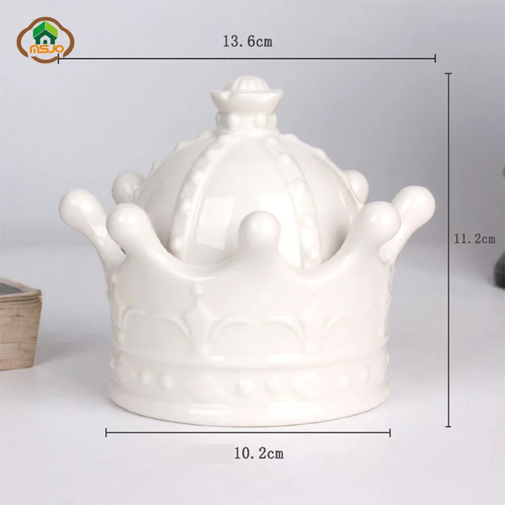 MSJO поднос для сигарет, органайзер, коробка для женщин, керамика, Королевская корона, форма, пылезащитная крышка, для дома, деко, для рабочего стола, коробка для организации ювелирных изделий