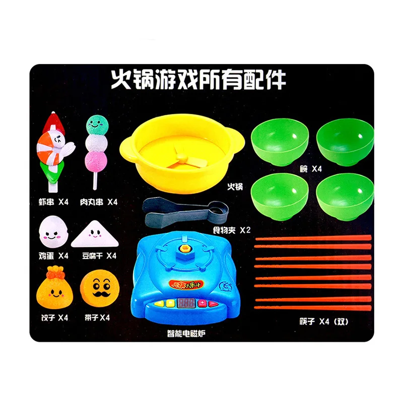 

New-arrival Baby Pretend Play Kitchen Toys Food Induction Cooker Cookware Tool Set Clip Simulation Hot Pot Game Toddler Gift A K
