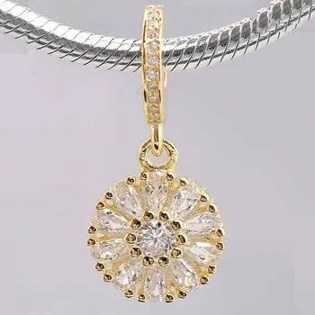 

Original Gold Embellished Floral With Crystal Pendant Beads Fit 925 Sterling Silver Bead Charm Bracelet Diy Jewelry