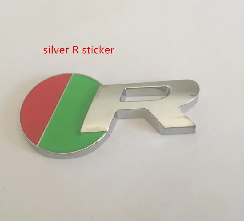 silver R sticker 1 шт. металлический R S логотип автомобиля эмблема на решетку радиатора боковой задний щиток багажник наклейка значок для радиаторной решетки для XJ XE XF S-TYPE X-TYPE F-TYPE - Название цвета: silver R sticker