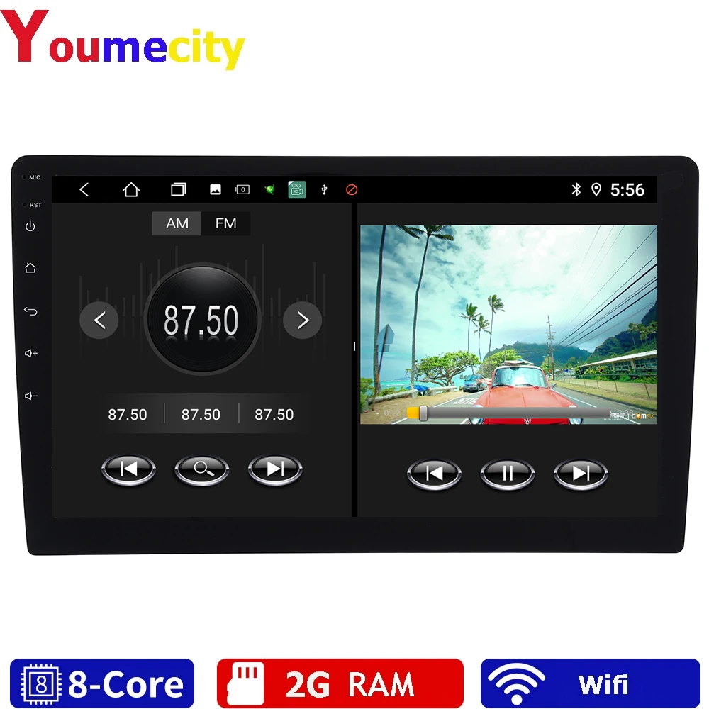 2 Din Android 9.0 Car Dvd Gps Video Player Universal x-trail Qashqai x trail Juke For Nissan With Radio RDS Wifi Bluetooth USB