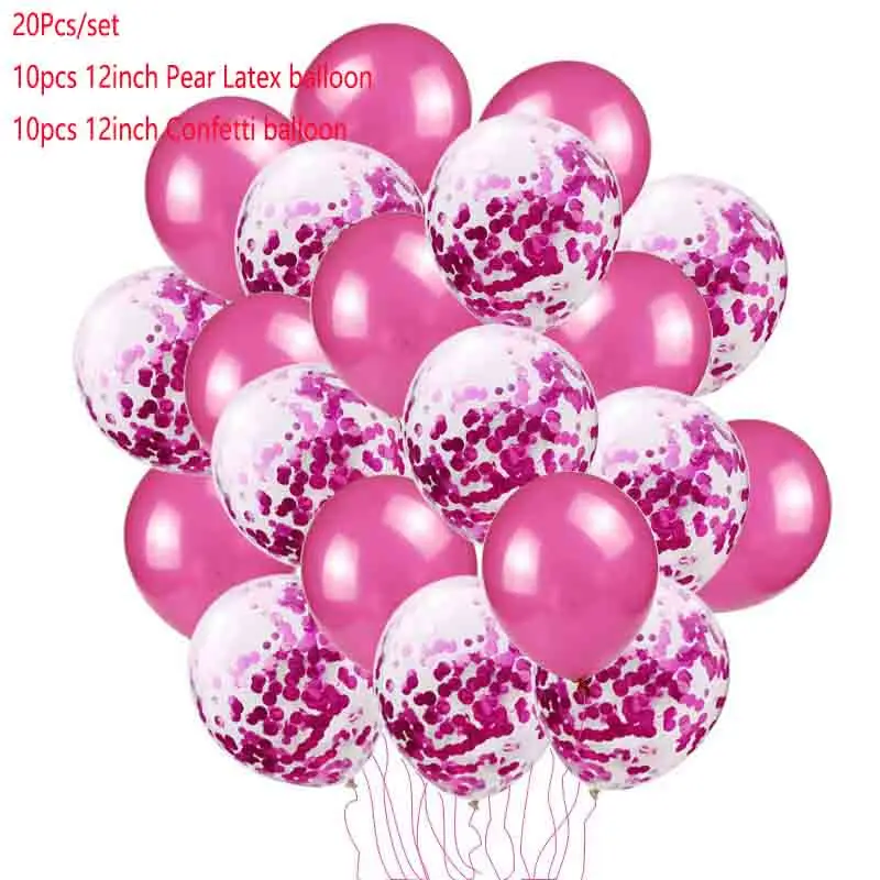 Pear Confetti RD 20 шт./лот, зеленые шары, металлические шары на день рождения, свадьбу, воздушный шар "Конфетти", украшение для дня рождения, для детей, взрослых, шары из латекса 7MZ - Цвет: Pear Confetti RD
