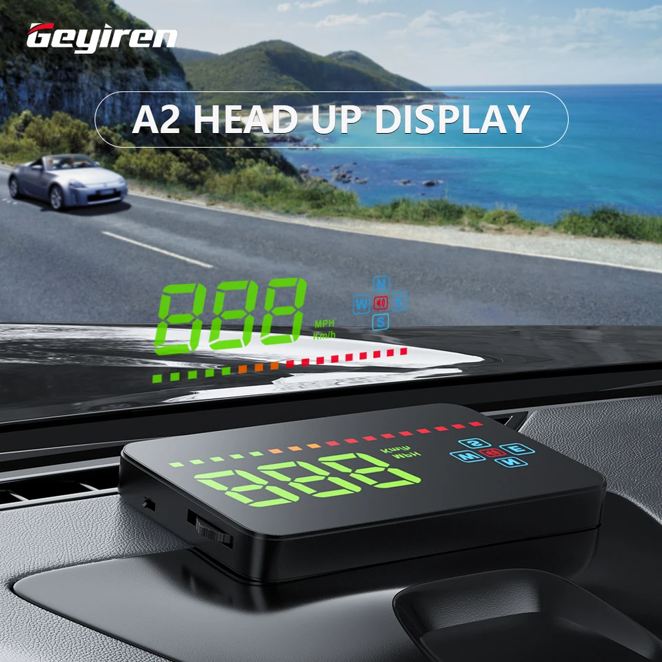 Car Accessories A2 Car HUD GPS Head Up Display Digital Speedometer