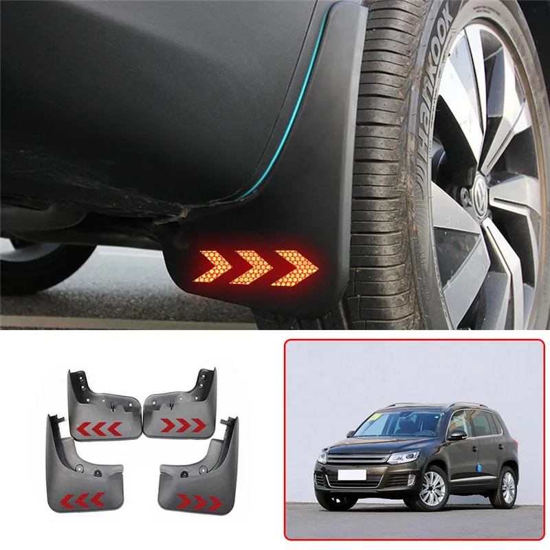 Для Volkswagen VW TIGUAN(MK1) 2008- Автомобильные Брызговики защитные светоотражаПредупреждение Брызговики автомобильные аксессуары