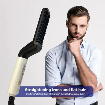

Multifunctional Electric Men Beard Styling Comb Straight Hair Combs Barber Tools Curve Design Conforming to Ergonomics