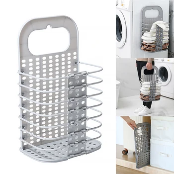 

Foldable Punch Free Wall Hanging Laundry Basket Laundry Basket Household Kids Toys Organizer Bathroom Useful Storage Container