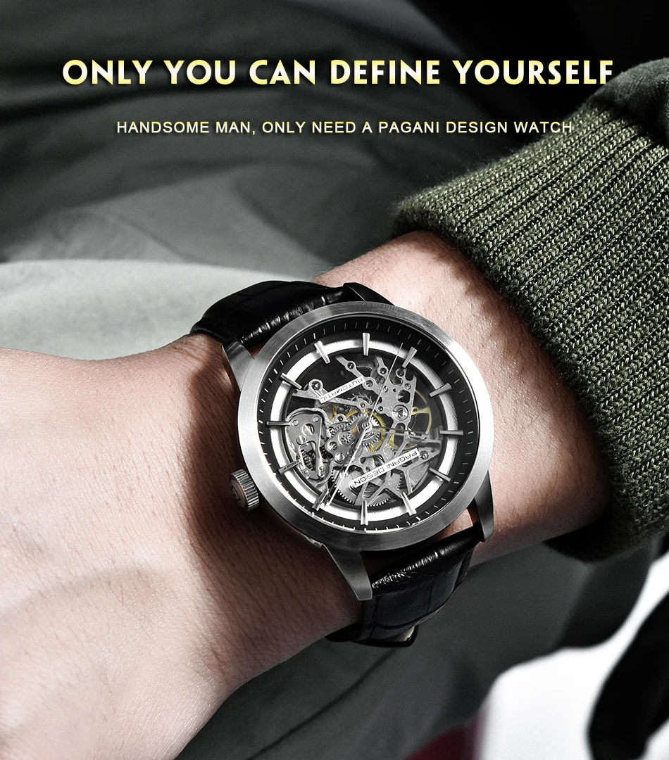 2021 Pagani Design New Men's Luxury Automatic Mechanical Watch Stainless Steel Waterproof Sports Leather Watch Relogio Masculino