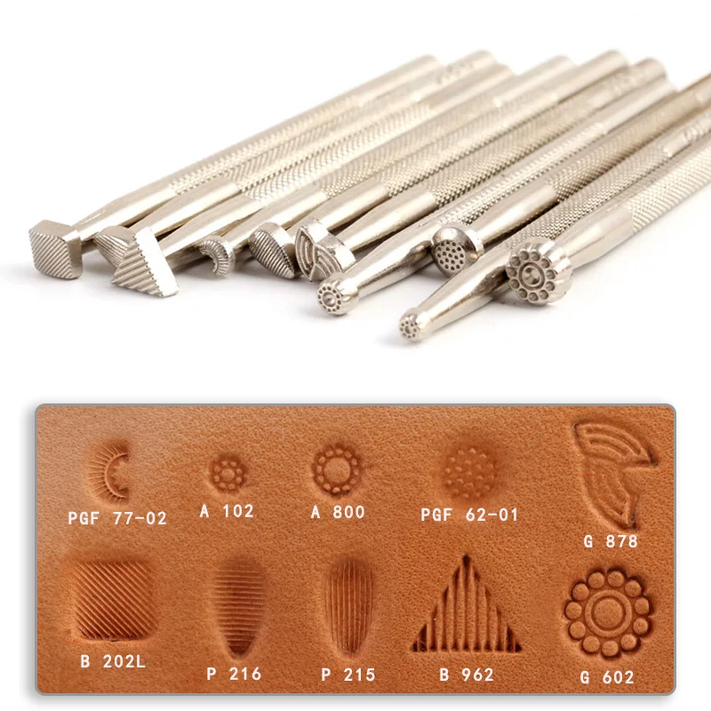 Leathercraft Stamping Tools Kit for Radiation Pattern Designs Stamp Working Making Carving Handmade Art DIY Leather Product Set