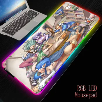

Mairuige Anime Sexy Girl RGB Gaming Large Mouse Pad Gamer Led Computer Mousepad with Backlight Carpet for Keyboard Desk Mat