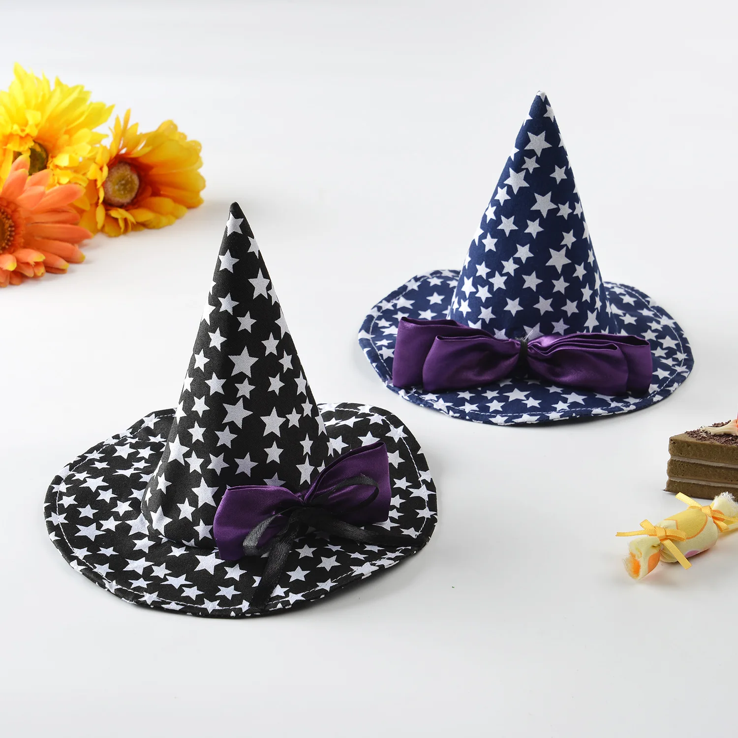 Pet Supplies Pet Decorations Halloween Holiday Ball Decoration Star Hat Wizard Front Point Cap Manufacturers