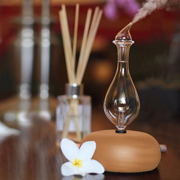 

Wooden Glass Aromatherapy Pure Essential Oils Diffuser Air Nebulizer Humidifier Household Humidifier Air Conditioning Appliance
