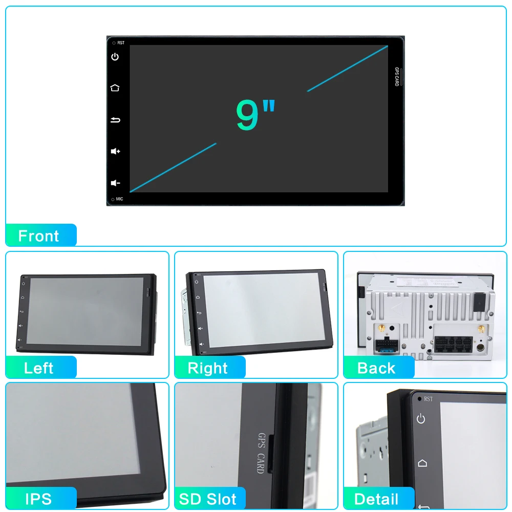 Clearance 2 din Android 9.0 car radio for Toyota Corolla Auris Fortuner 2017 with 9" display Octa Core 4G + 32G ROM GPS navigator 2