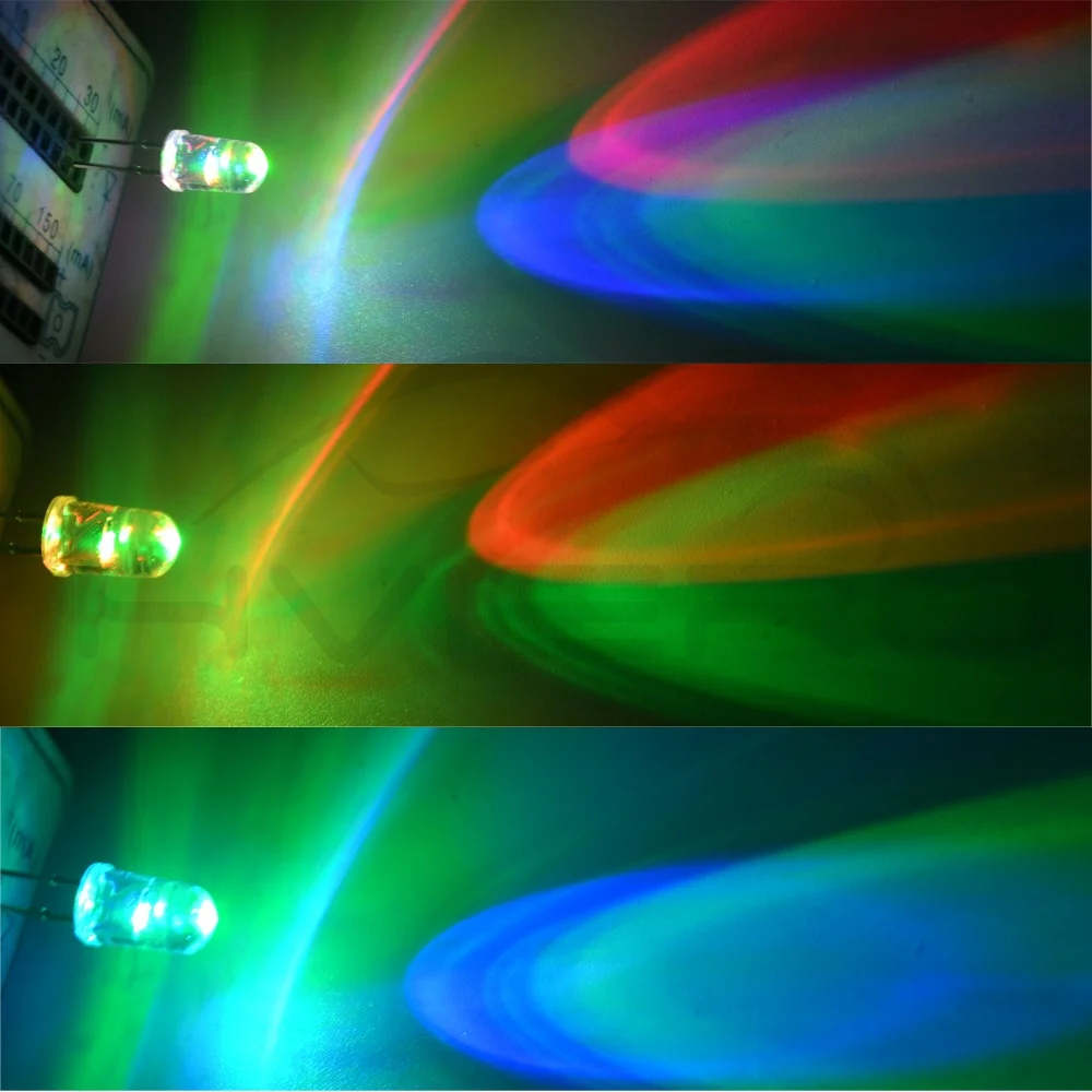 Круглый светодиодный флэш диод RGB F5 разноцветный медленно замедляющийся красный