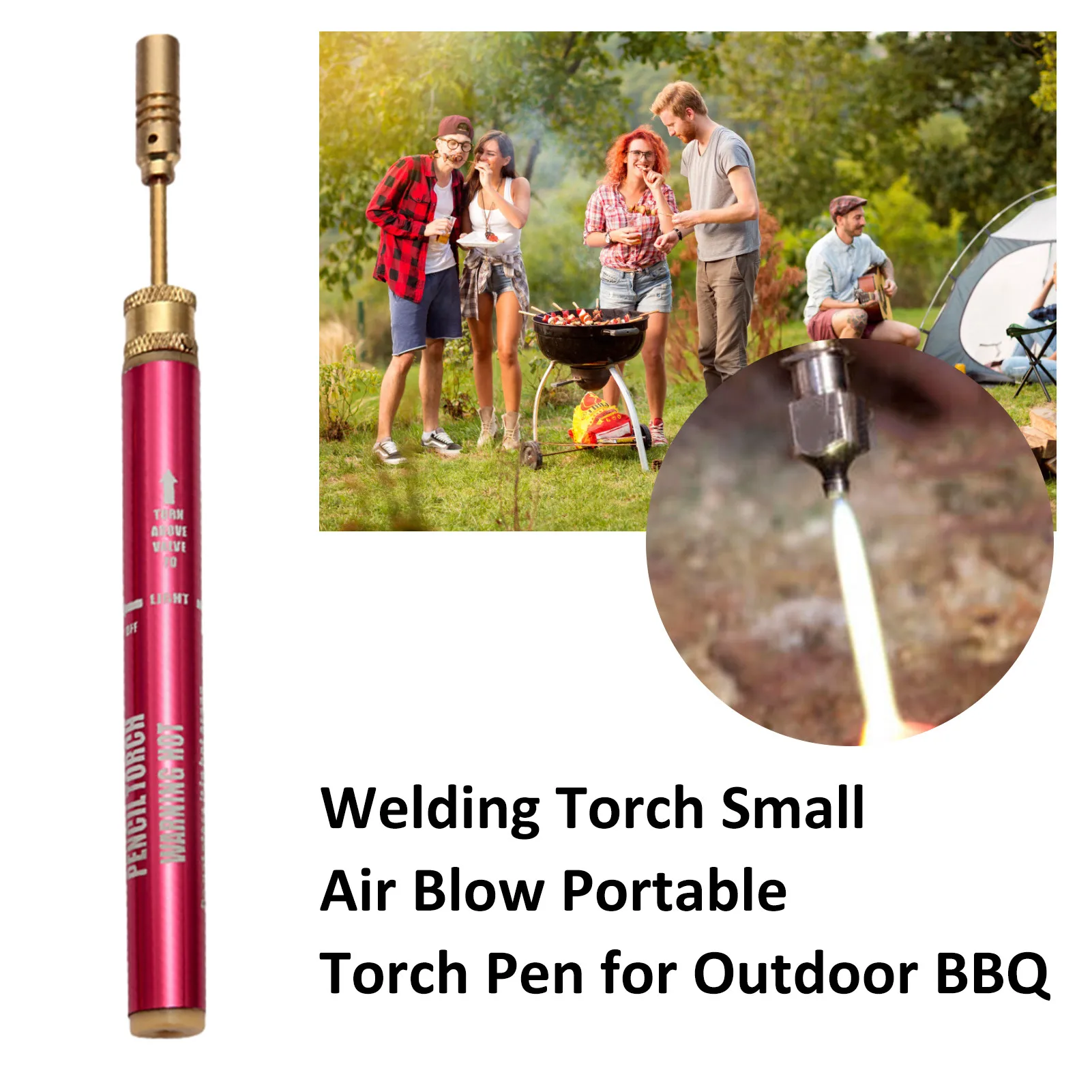 Welding Torch Kitchen Igniter Portable Flame Jet Pen Welding Torch Small Air Blow Portable Pen For Outdoor BBQ Cigar Bake