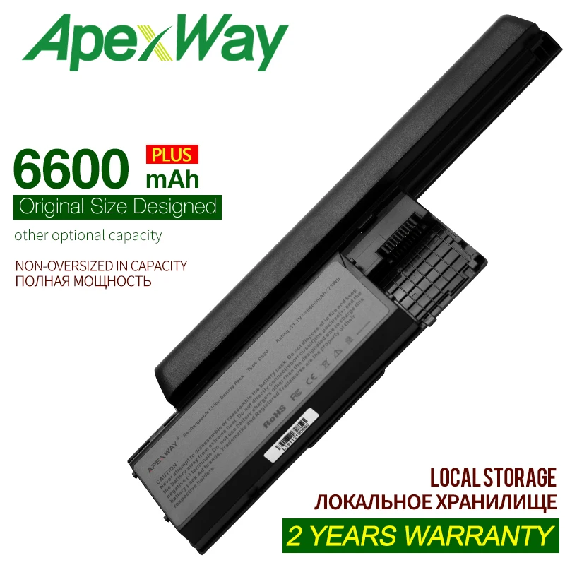 ApexWay 11 1 v 9 cell 6600mAh батарея для Dell Latitude D620 D630 451-10297 451-10298 JD634 TC030 PC764 TD175 312-0386 312-0383 |