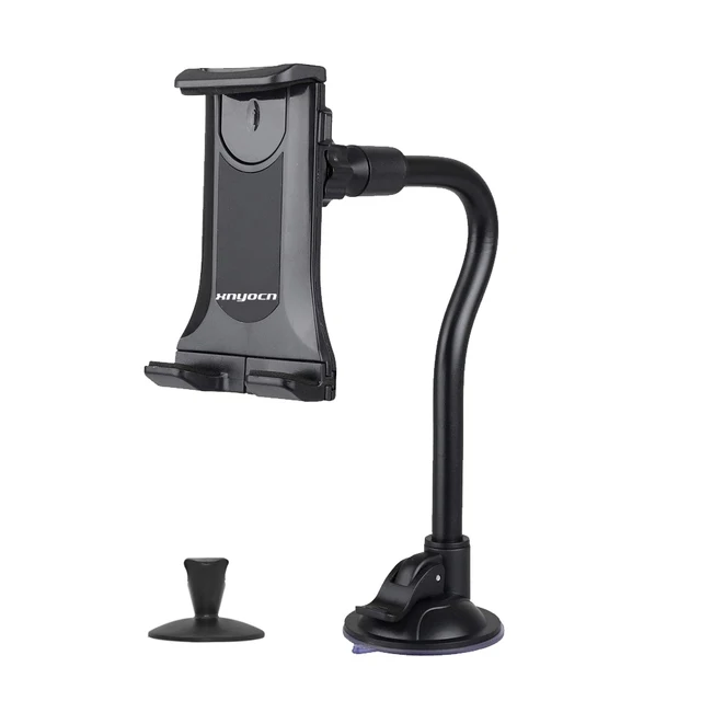 Car Tablet Holder Long Arm Suction Cup Mount for iPad Pro Air 4-13'' Xiaomi Tablet SUV Truck Vehicle Lift Uber Windshield Window black
