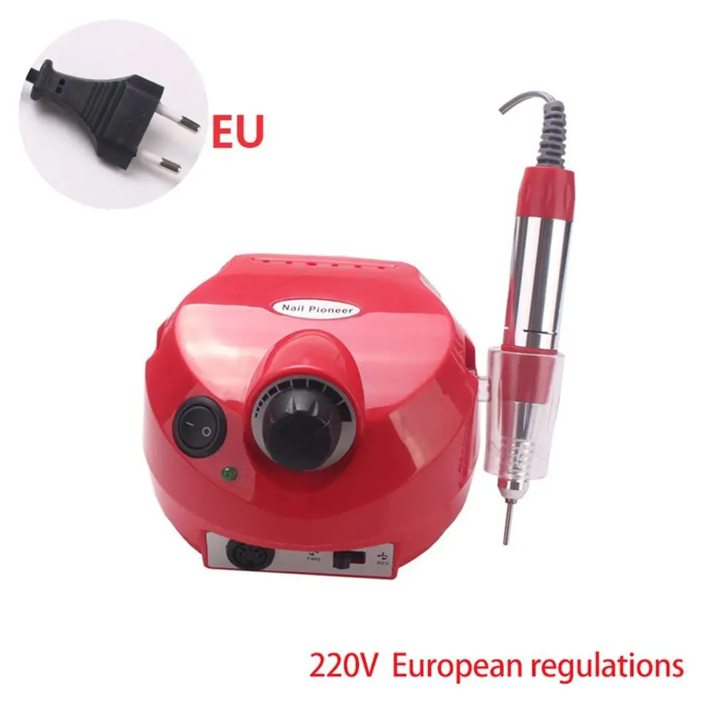 red Plug Type EU HOT 35000RPM Electric Nail Drill Manicure Machine Set for Nail Pedicure Machine Fingernail Drill Equipment Manicure Tools - Цвет: red Plug Type EU