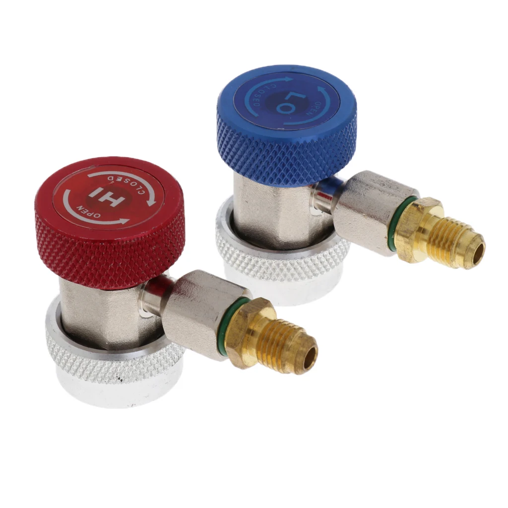 2Pcs R134a Air-Condition Extractor A/C Manifold Gauge Low/High 1/4