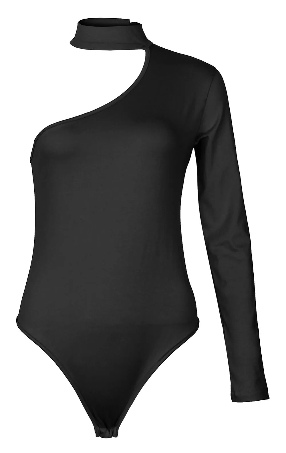 Повседневное Bodycon Для женщин тела чарующие боди Femme Тощий Новый комбинезон Кнопка Холтер одно плечо черный Боди Вечерние наряды M0534