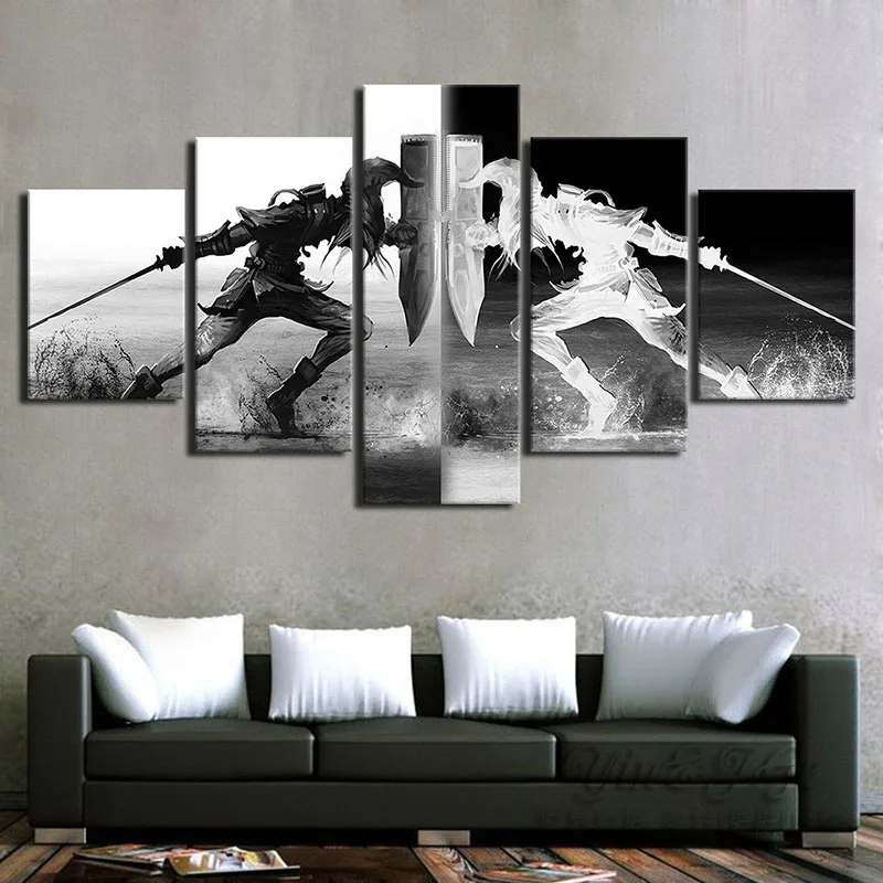 

No Framed Canvas 5 Panel Gamer Anime Wall Art HD Posters Pictures Paintings Home Decor Accessories Living Room Decoration