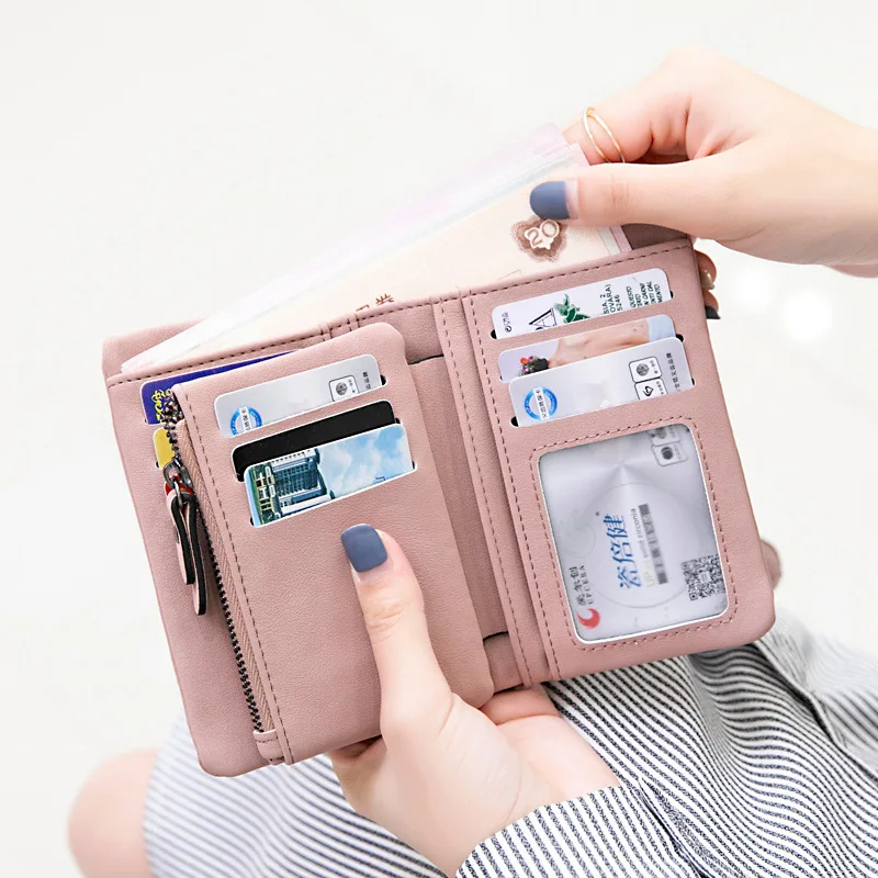 Wristband Short Wallet Student Clutch Large-Capacity Multi-Function Multi-Card Coin Purse Cute Female Folding Small Wallet Femal