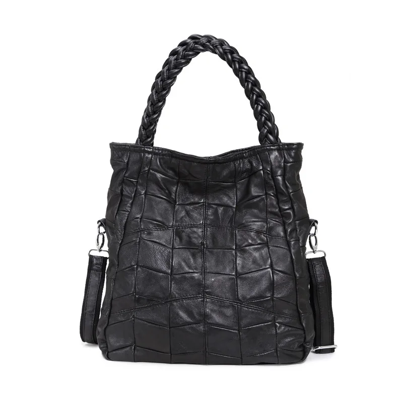 

Sheepskin Skin Split Single Shoulder Messenger Portable Shopping Genuine Leather Bale